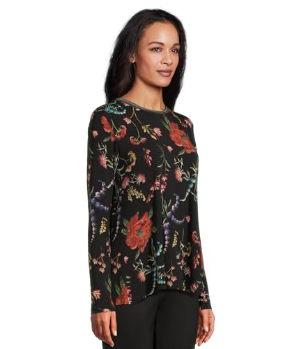 Johnny Was Women's The Janie Favorite Long Sleeve Crew Neck Swing Tee2