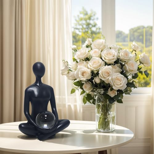 Estatua Decorativa Yoga Girl en Resina Negra 7.9 Pulgadas miniatura 4