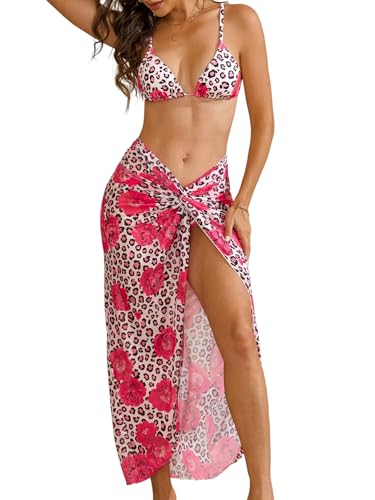 Image of Sexybody Women's 3 Piece Swimsuit Halter String Bikini Tie Side Mesh Short Sleeve Bathing Suits