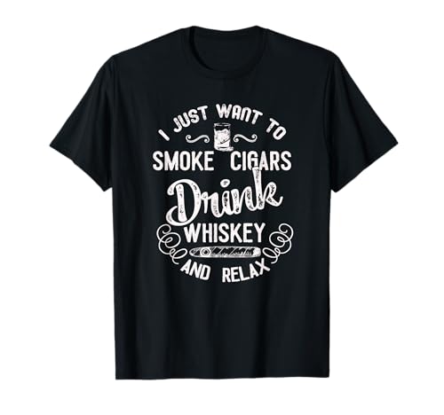 Camiseta vintage para amantes del whisky y los cigarros Camiseta