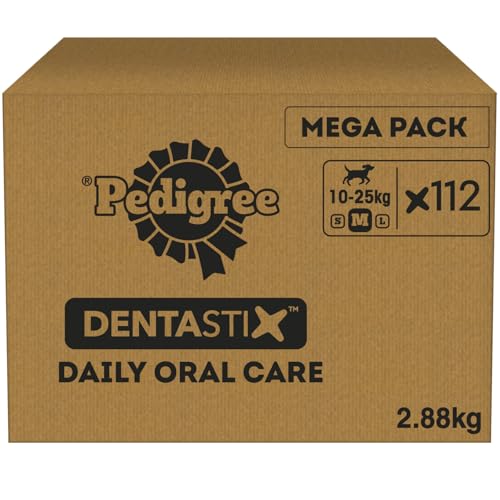 Pedigree DentaStix - Daily Dental Chews For Medium Dogs (10-25 kg), 112 Sticks