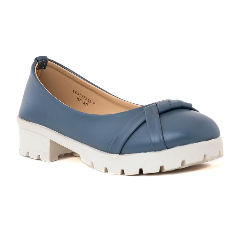 Khadims Adrianna Blue Block Heel Ballerina Shoe for Girls - 4.5-12 yrs (6537779) (B0CJJSM7PG) Amazon Price History, Amazon Price Tracker