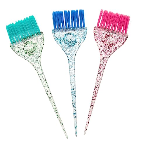 Ipetboom 3piezas Cepillo para Teñir el Cabello Herramienta de Peluquería Cepillo Transparente Suministros de Peluquería para Teñir el Cabello Uso Salón de Belleza Color Aleatorio