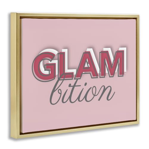 Image of 'Chic Glambition Typography Trendy Fashion Text'| Floating Frame Canvas Art