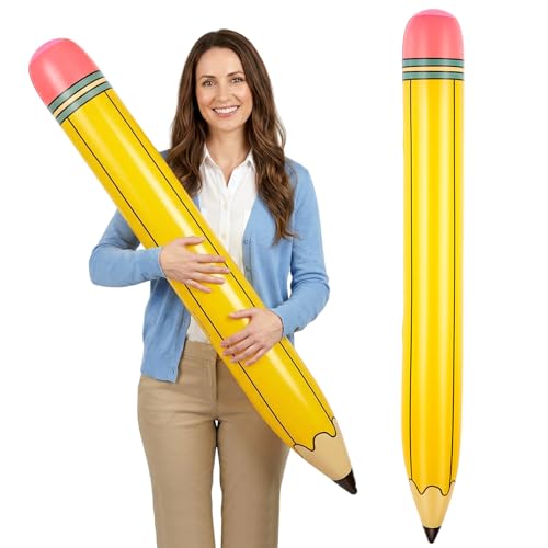 YOTHORN 44 Inch Inflatable Pencils, Large Inflatable Crayons Blow Up Pencil, First Day of School Decoration, Welcome Back to School Pencil Balloons for Classroom School Party Decorations (1 Pc) by YOTHORN - Used condition - US$5.85