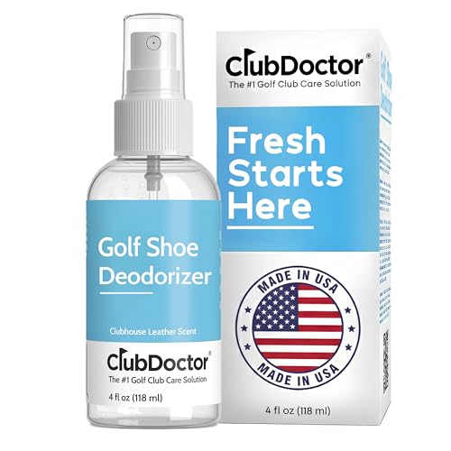 Club Doctor Golf Shoe Deodorizer Spray | Enzyme Odor Eliminator with Premium Elite Leather Scent Air Freshene, Smell Absorber | Fast-Drying Safe for All Materials Long-Lasting Freshness for Golf Shoes