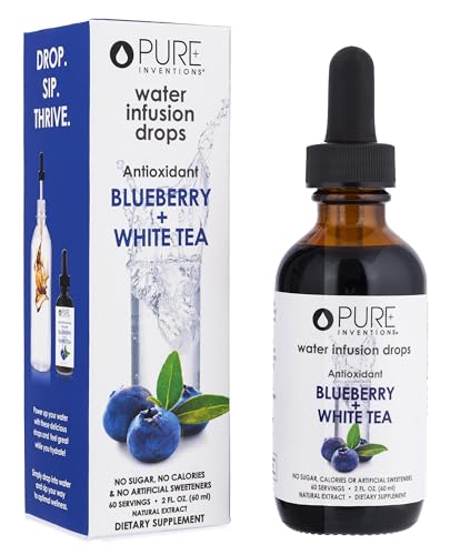 Image of Pure Inventions - Blueberry & White Tea Water Infusion Drops - Antioxidants & Electrolytes - Health & Wellness Drink - Immunity Support -Sugar Free, Zero Calorie, No Artificial Sweeteners -60 Servings