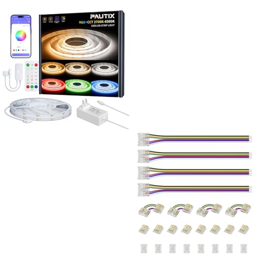 Tira de LED RGB+CCT 2700K-6500K COB con Kit de Conectores miniatura 1