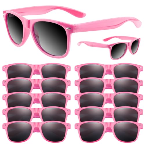 ASTARON Retro Vintage Sonnenbrillen Bulk 12 Pack polarisiert Günstige Neon Sonnenbrillen Bulk für Frauen und Männer (Pink)