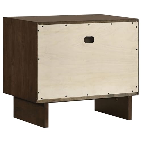 Coaster Home Furnishings Glenwood Transitional Wood 2-Drawer Bedroom Nightstand Bedside Table Organizer Unit Warm Brown 225012
