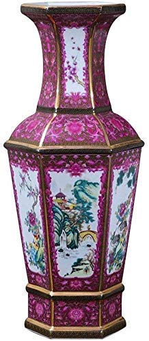 Vase en céramique antique chinois 55x20 cm pour fleurs et salon