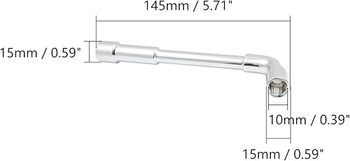 Miniatura 2 de Bettomshin 1 llave hexagonal en forma de L de 0.394 in0.39 pulgadas, llaves métricas de acero al cromo vanadio, espejo cromado, herramienta de