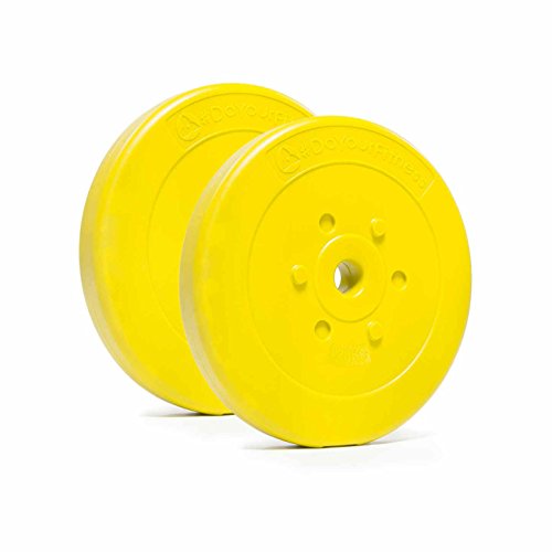 #DoYourFitness Weights 15kg/Weight Discs 1.25kg  Delivery Ever 2x Cement Weights  Bodenfreundliche Plastic Dumbbells with 31 mm (Barbell & Dumbbell Bar 30/31 mm), 2 x 1,25kg gelb