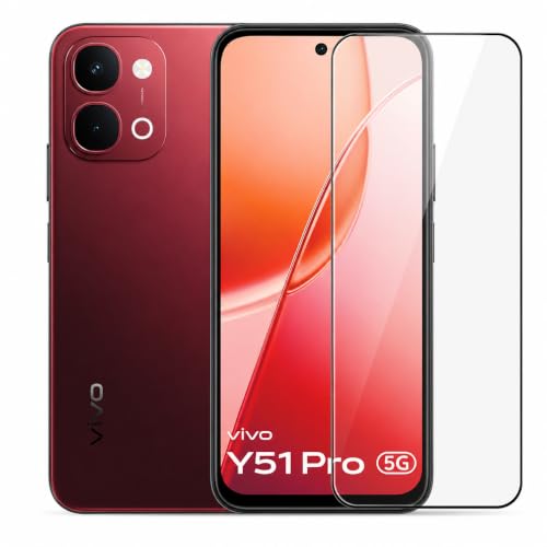 Image of Military-Grade Tempered Glass Screen Protector Compatible for Vivo Y51 Pro 5G with Edge to Edge Coverage and Easy Self Installation kit (Vivo Y51 Pro 5G)