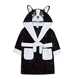 Lora Dora Mädchen Neuheit 3D Bademantel Gr. 2-3 Jahre, Französische Bulldogge