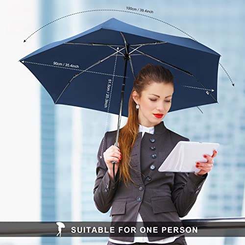 Leagera Automatic Flat Umbrella -Collapsible Portable Pocket Umbrella For Travel - Compact Mini Small Ultralight Umbrella For Backpack,Blue #TOP7
