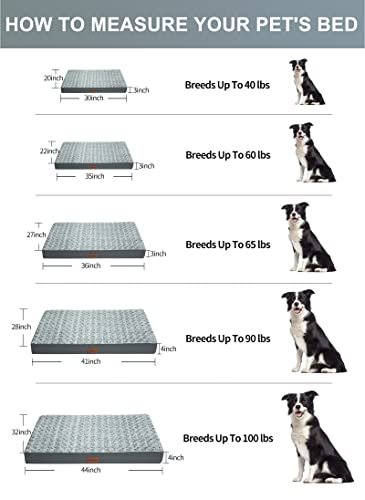 Precue Xl Orthopedic Dog Bed For Extra Large Dogs, Washable Dog Cat Bed For Crate With Waterproof And Removable Cover, Dog Mattress Pet Bed (41 X 28 X 4 Inch, Dark Grey) #TOP3