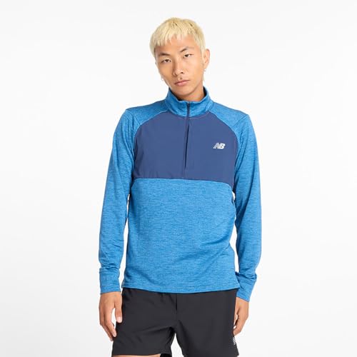 New Balance Men's Athletics Heat Grid 1/2 Zip, Heron Blue, Medium by New Balance - Image 3