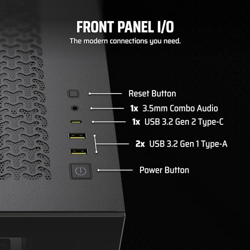 Image of CORSAIR 3500X Mid-Tower ATX PC Case - Panoramic Tempered Glass - Reverse Connection Motherboard Compatible - No Fans Included - Black