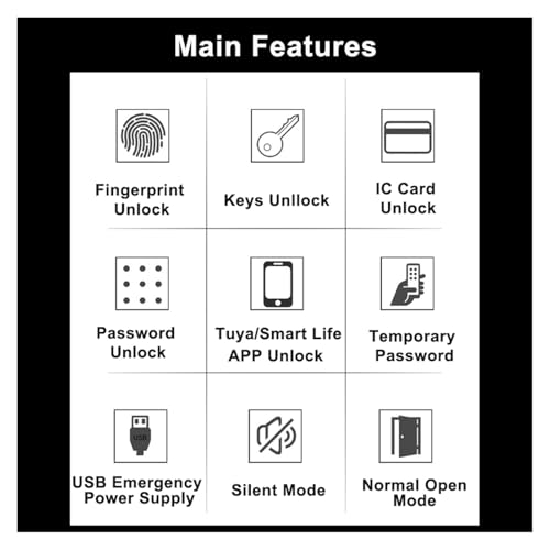 Serrure intelligente Tuya 24x235 5572 R avec empreinte et code - 4