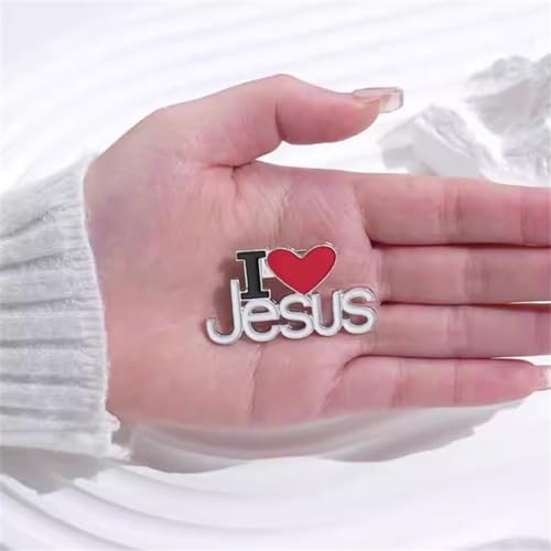 Image of I Love Jesus Brooch Pin Set Religous Christian Enamel Lapel Pin for Backpacks Lapel Pins Bedge Brooches Pins for Bags Hats Caps Clothes Vest Jackets