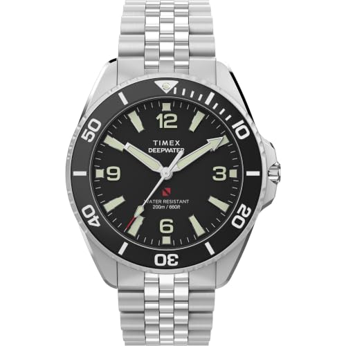 Montre Timex Deepwater Arctic 40 mm bracelet argenté cadran noir homme