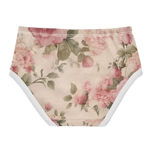 Vintage Rose Pink Toddler Girl Underwear, Kids Underwear, 2T–8 Years2