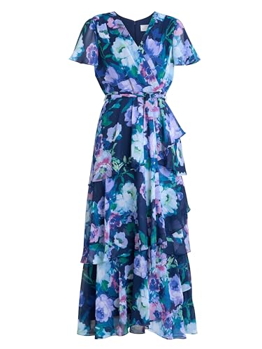 Robe de cocktail chic Gina Bacconi tiered maxi dress longue et fluide pour cérémonie