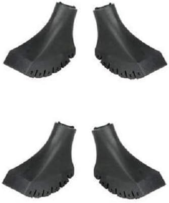 Four Pack of Extra Durable Rubber Replacement Tips (Replacement Feet/Paws/Ferrules/Caps) for Trekking Poles - Fits All Standard Hiking and Walking Poles - Medium Firm Nordic Tapered