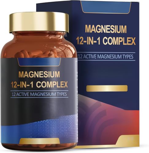Complejo de magnesio 12 en 1 para relajación muscular y apoyo cardíaco vegano