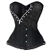 JOYOTER Remaches de Rayas Florales sin Tirantes Atractivos rematan el corsé gótico Steampunk Retro Bustier para Las Mujeres