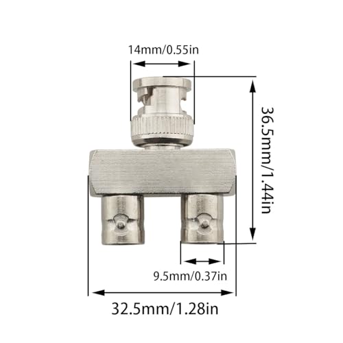 Adaptador divisor BNC macho a dual BNC hembra x2 miniatura 2