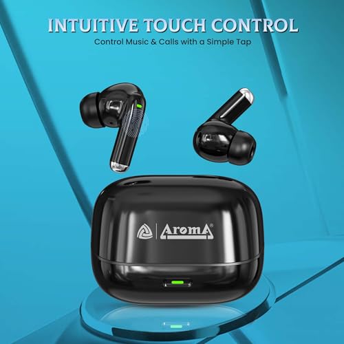 Image of AROMA TWS17 Edge - V5.4 Upto 60Hr Playtime*, ENC, Dual Paring, Fast Charging, Heavy Bass Bluetooth
