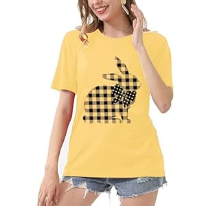 Women Easter Shirts Cute Bunny Graphic Tees N...