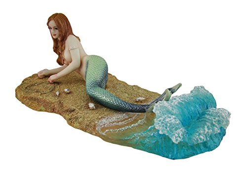 Estatua de resina Veronese Sirena en la playa 10.25x3.5x4.5 in miniatura 2