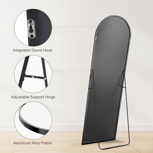 OLIXIS 64"x21.5" Arched Full Length Mirror with Stand, Body Mirror - Image 5