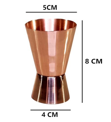 Image of eSplanade Brass Liquor Peg Measuring Glass Jigger Bar Tool - Double Sided - 30 and 60 ml (Copper)