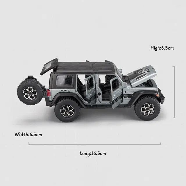 Image of Metal Pull Back Diecast Car 1:32 Wrangler Rubicon Jeep Pull Back Car Model with Sound Light Boys Gifts Toys for Kids【Pack of 1】