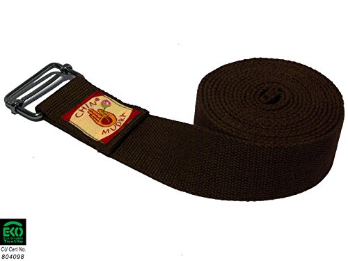 Chin Mudra Sangle de Yoga 100% Coton Bio Boucle rectangulaire - Chocolat