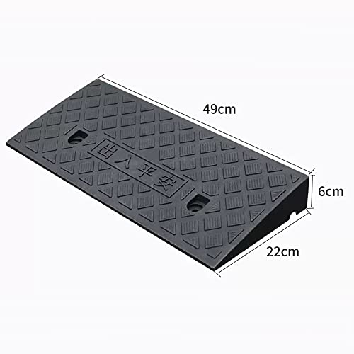 Rampas para entrada de automóvil EMENAR de 1,2 pulgadas (3 cm), rampas plásticas antideslizantes para bordillos, rampas de transición para escalones y entradas de hogar y garaje (Color: Negro, Tamaño: 49 x 22 x 6 cm) miniatura 4