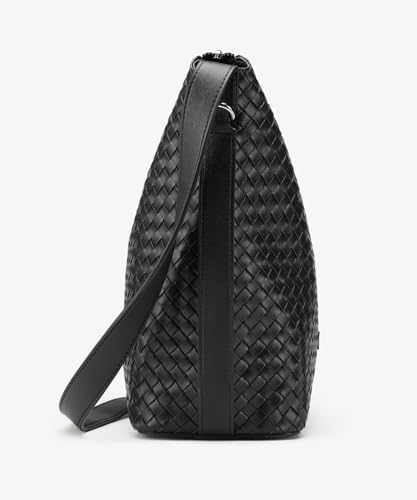 Image of NEWBELLA Tote Bag for Women, Vegan Leather Crossbody Shoulder Bag, Top Handle Satchel Purse for Work, Travel, Daily Use (Black-4)