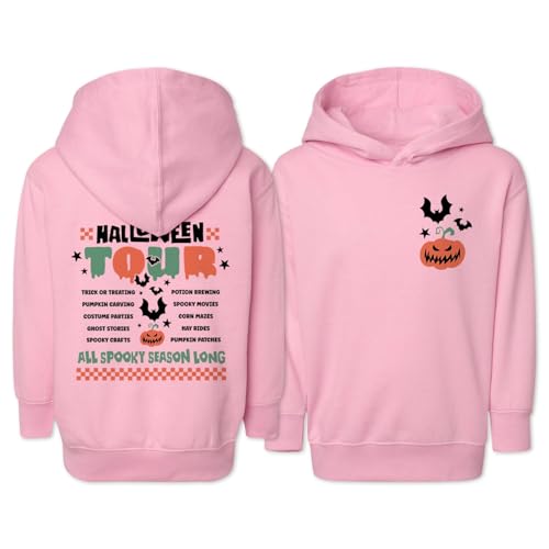 Halloween Tour Front and Back Kids Hoodie Sweatshirt Toddler 4T Light Pink