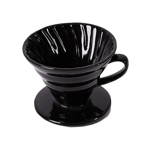 DECORNIJIA Filtro de Café de Cerámica Forma Diseño Artesanal Cafetera para Casa y Oficina Negro para Personas