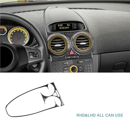 Autocollant pour Opel Corsa 2007-2014 garniture d'écran de commande centrale noire - 2