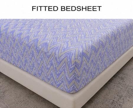 Image of NEW LEAF Cotton Fitted King Bedsheets with 2 Pillow Covers | Elastic Fitted | Wrinklefree | Ultrasoft |Winter Bedsheet 200 to 220 tc Floral | 78x72+10 Inches, Lavender