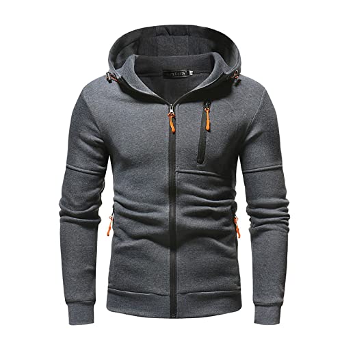 Hoodies for Men Zip up Lightweight Hoodie Big and Tall Sweatshirt Casual Fashion Jackets Fall Tops with Zip Pockets