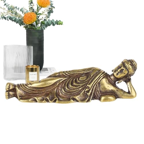 彫像仏リラックス - 真鍮の置物、禅彫刻|ホームおよびオフィスの装飾的なアクセサリー、リビングルームのレトロな装飾、外部芸術的なオブジェクト、ヨガと瞑想のアクセサリー、装飾的な要素