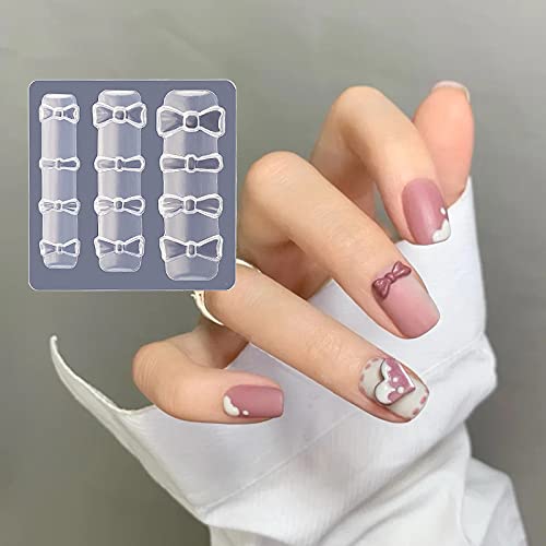 Sunfairy 26 Stück/Set von Silikon-Nagelkunst-Formen, Schleife, geschnitzte Nägel, Kristall-Gelee, Nagelschmuck, 3D-Harz…