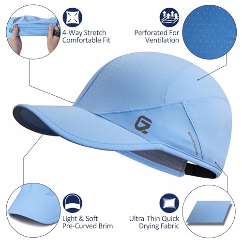 GADIEMKENSD Stretch Sport Hat with Soft Brim Lightweight Quick Dry Unstructured Breathable Running Cap for Outdoor Activities - Image 3
