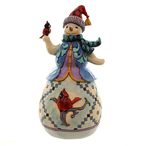 Enesco Jim Shore Heartwood Creek Snowman with Cardinal Figurine, 8